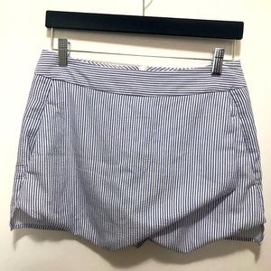 Design Lab Lord & Taylor enveloped striped blue & white skort size Medium